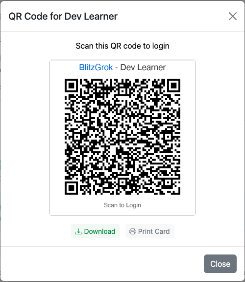 QR code view modal